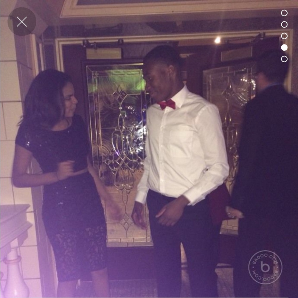 Express Black Sequin Two Set Dress!